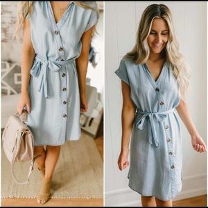 Chambray Button Down Dress